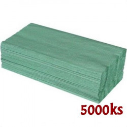 Papírové ručníky skládané ZZ, 25 x 23 cm, zelené [5000 ks]
