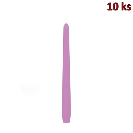 Svíčka kónická růžová 245 mm [10 ks]