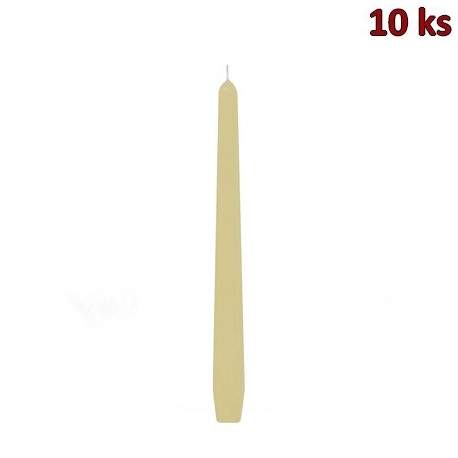 Svíčka kónická béžová 245 mm [10 ks]