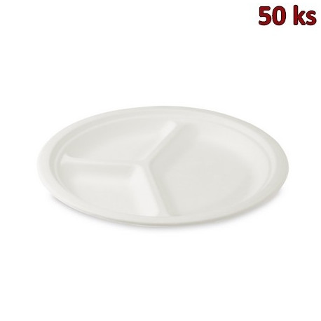 BIO talíř dělený na 3 porce cukrová třtina Ø 26 cm [50 ks]