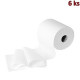 Papírové ručníky v roli tissue 3-vrstvé 20 cm x 100 m, bílé [6 ks]
