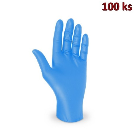 Rukavice nitrilové modré nepudrované (vel. M) [100 ks]