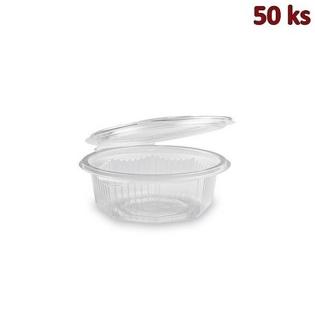 Plastová miska s víčkem osmiboká 375 ml PP [50 ks]