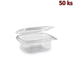 Miska hranatá průhledná s víčkem 375 ml rPET [50 ks]