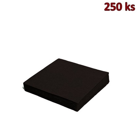 Papírové ubrousky černé 2-vrstvé, 24 x 24 cm [250 ks]