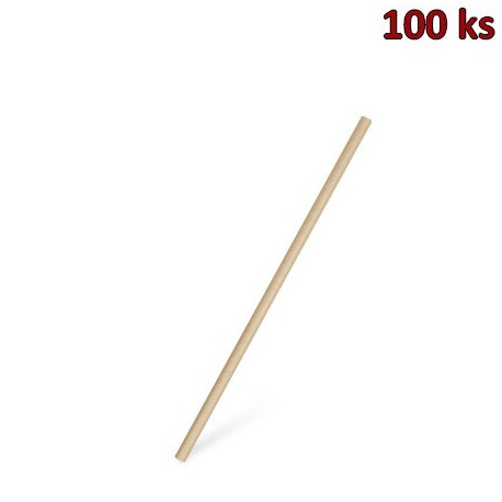 Slámka papírová rovná, natural 20 cm, Ø 6 mm [100 ks]