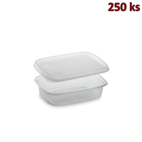 Miska hranatá průhledná 125 ml + víčko (PP) [2 x 250 ks]