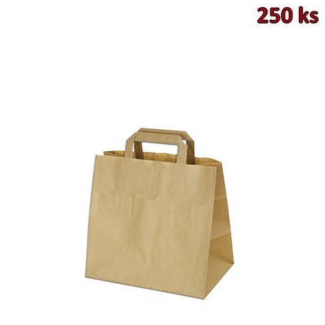 Papírové tašky 26 x 17 x 25 cm hnědé [250 ks]