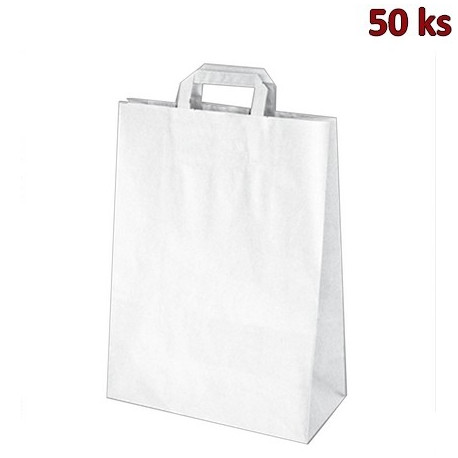 Papírové tašky bílé 32+16 x 39 cm [250 ks]