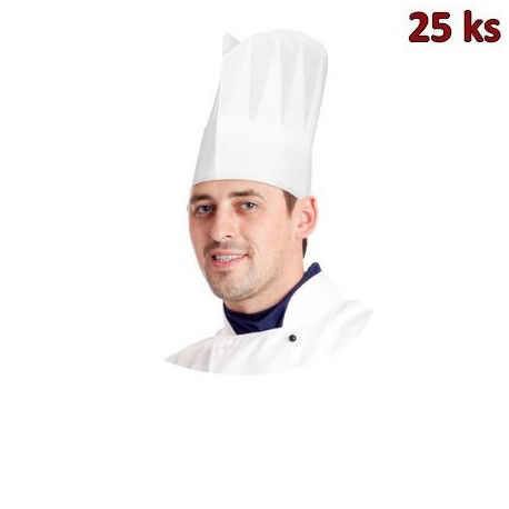 Kuchařské čepice papírové bílé 23cm [10 ks]