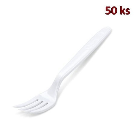 Vidlička plastová bílá opakovaně použitelná 18,5 cm [50 ks]