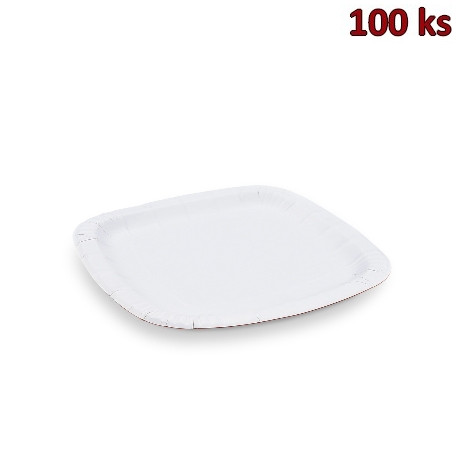 Papírové talíře čtvercové bílé 24 x 24 cm (FSC Mix) [100 ks]