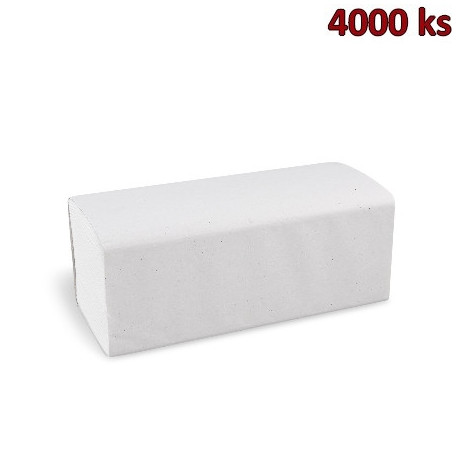 Papírový ručník ZZ skládaný V - 2vrstvý bílý 24 x 21 cm [4000 ks]