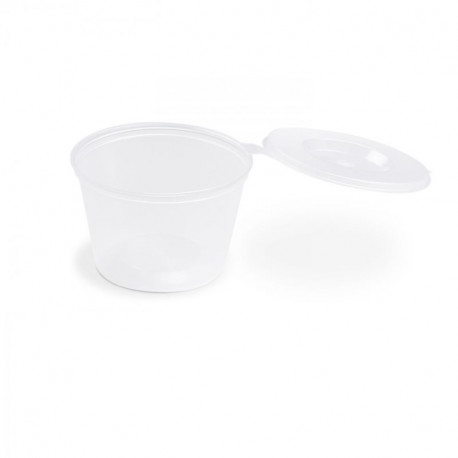 Dresinková miska 120 ml průhledná s víčkem Ø 70 mm (PP) [50 ks] 