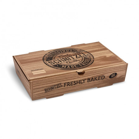 Schnitzel box (mikrovlnitá lepenka) kraft s potiskem 280 x 170 x 60 mm [100 ks]