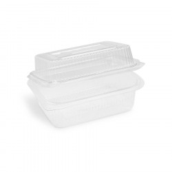 Miska hranatá s vypouklým víčkem 750+400 ml rPET [50 ks]