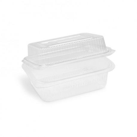 Miska hranatá s vypouklým víčkem 750+400 ml rPET [50 ks]